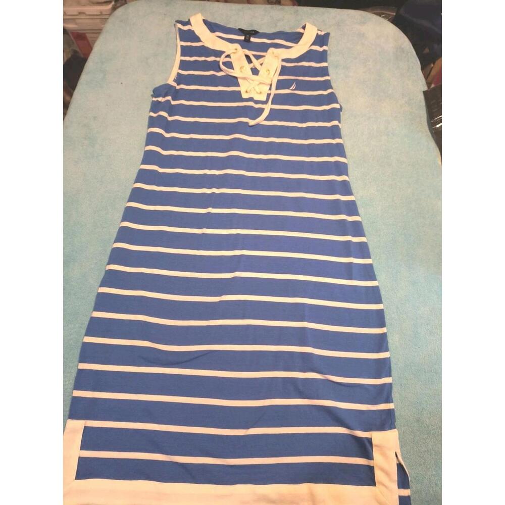 Women's Nautica Xs Dress Stripped Boat Dress Tank